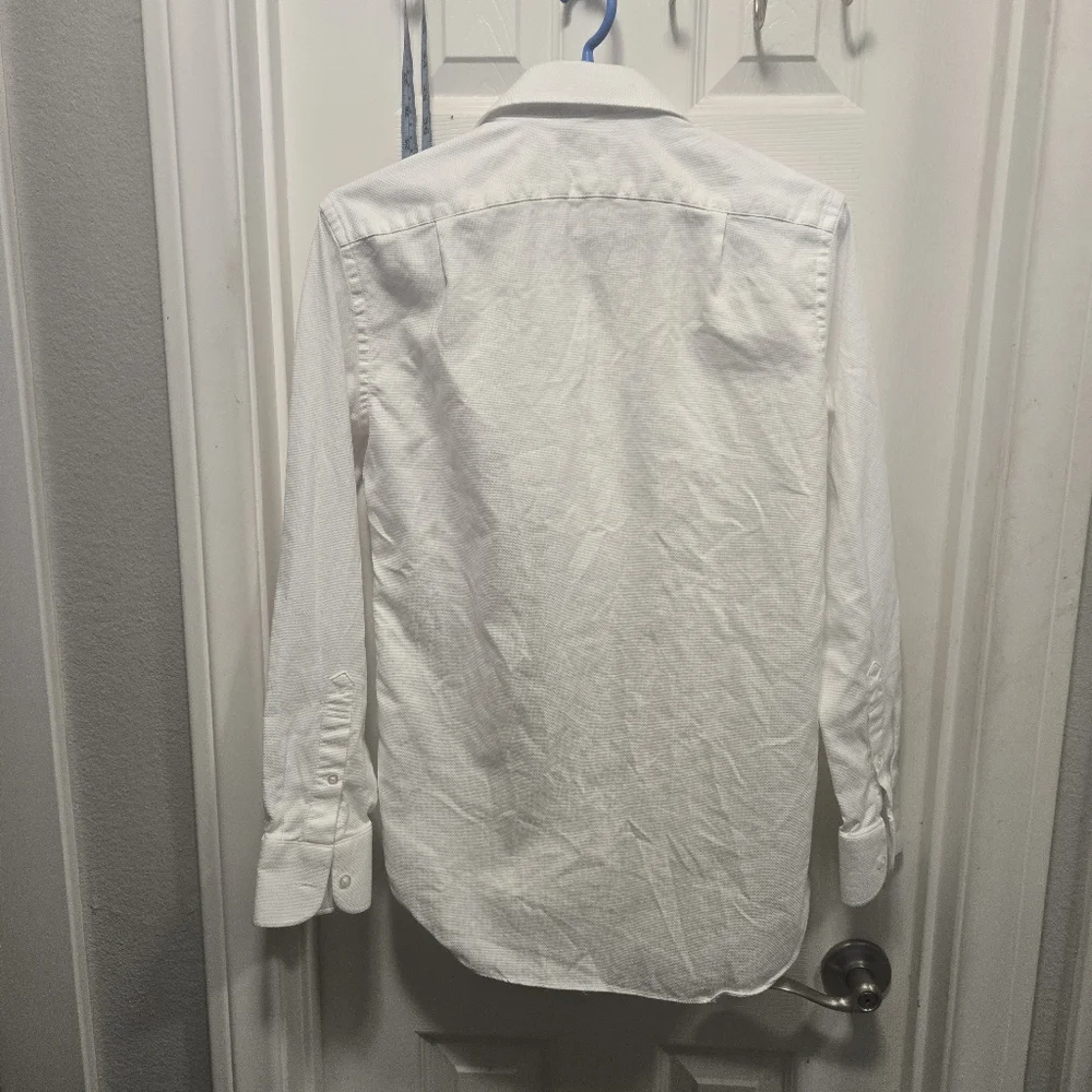 J. Crew White Ludlow Premium Slim Fit Men's Shirt Dobby Size 32 / 14.5
